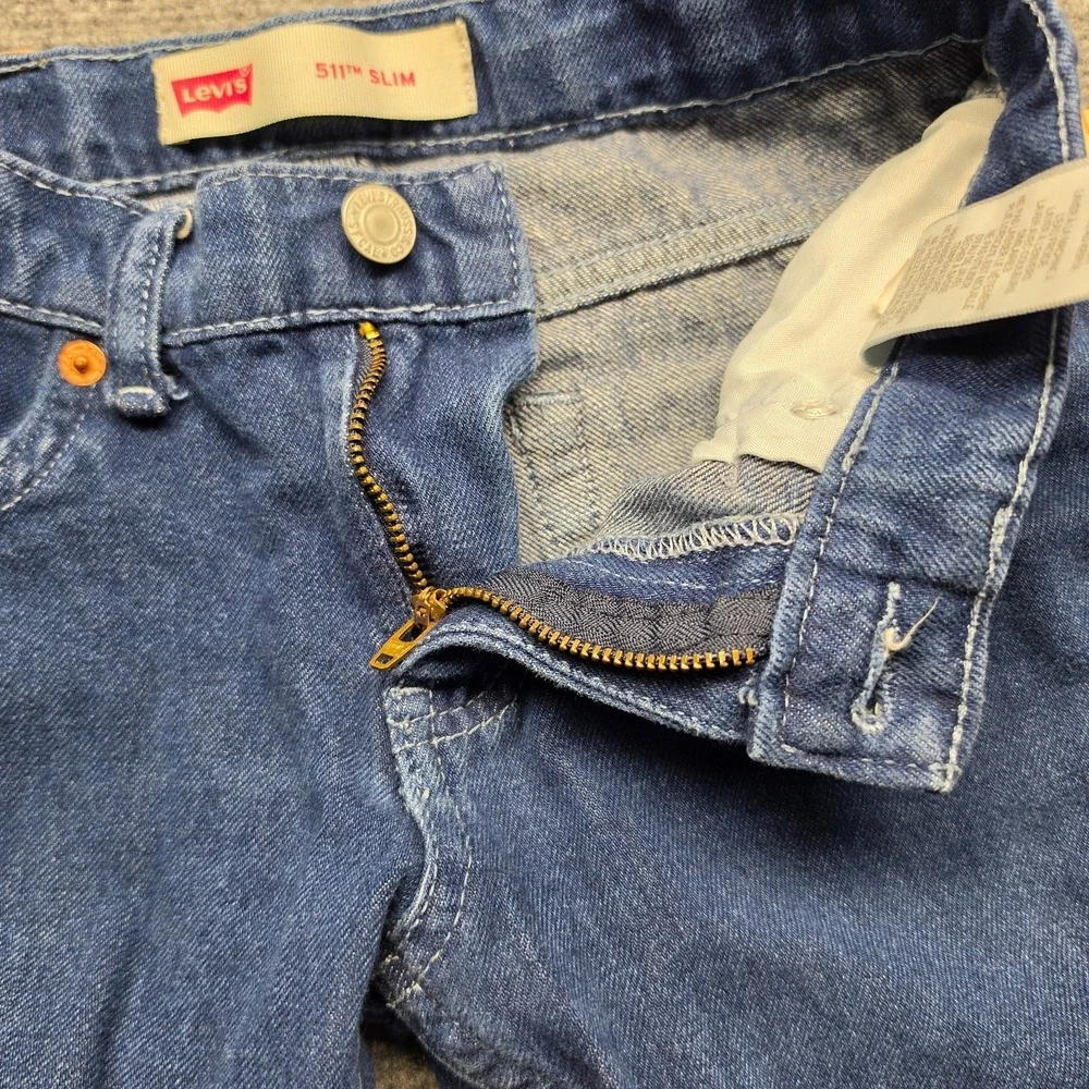 Levi's 511 Slim Fit Jeans Boys Size 8 Regular Blue Denim Adjustable Waist Stretc